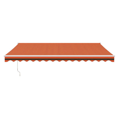 Markise Einziehbar Orange und Braun 4,5x3 m Stoff und Aluminium