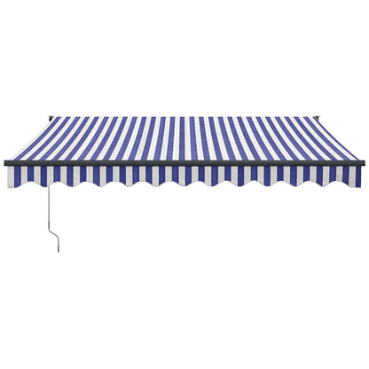 Markise Einziehbar Blau und Weiß 3x2,5 m Stoff und Aluminium