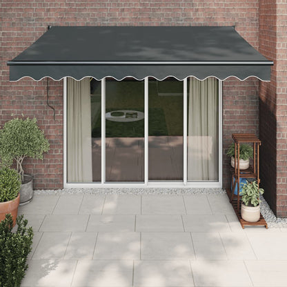Markise Einziehbar Anthrazit 3x2,5 m Stoff und Aluminium