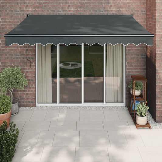 Markise Einziehbar Anthrazit 3x2,5 m Stoff und Aluminium