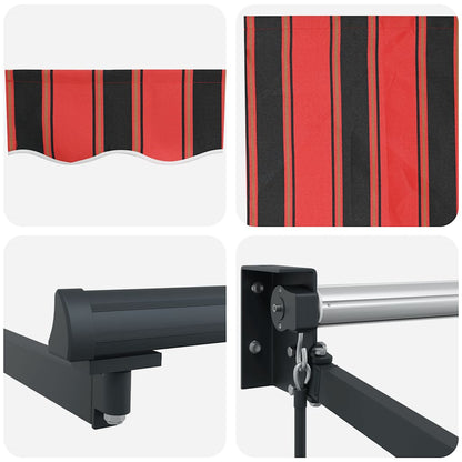 Markise Einziehbar Orange und Braun 3x2,5 m Stoff und Aluminium