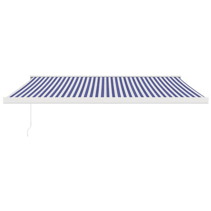 Markise Einziehbar Blau und Weiß 4x3 m Stoff und Aluminium