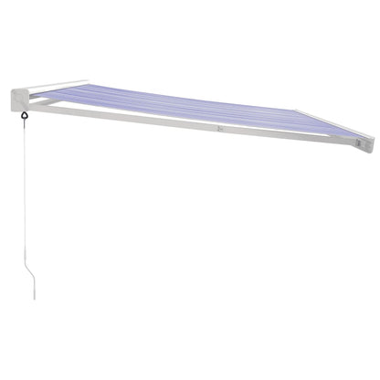 Markise Einziehbar Blau und Weiß 4x3 m Stoff und Aluminium