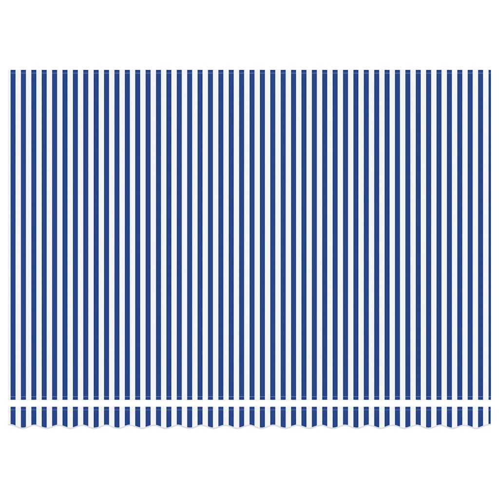 Markise Einziehbar Blau und Weiß 4x3 m Stoff und Aluminium