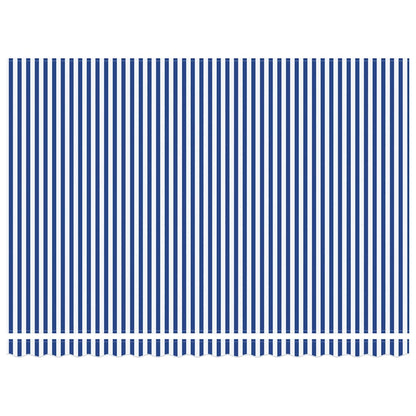 Markise Einziehbar Blau und Weiß 4x3 m Stoff und Aluminium
