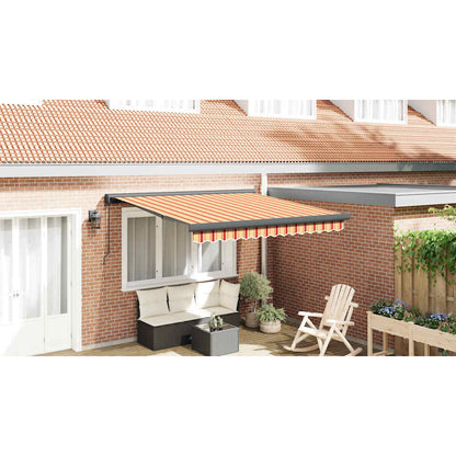 Markise Einziehbar Gelb und Weiß 3x2,5 m Stoff und Aluminium