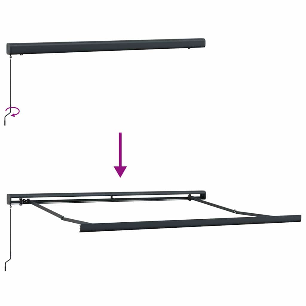 Markise Einziehbar Gelb und Weiß 3x2,5 m Stoff und Aluminium