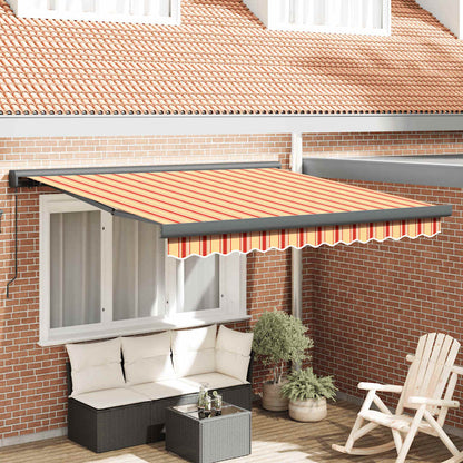 Markise Einziehbar Gelb und Weiß 3x2,5 m Stoff und Aluminium