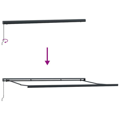 Markise Einziehbar Gelb und Weiß 4,5x3 m Stoff und Aluminium
