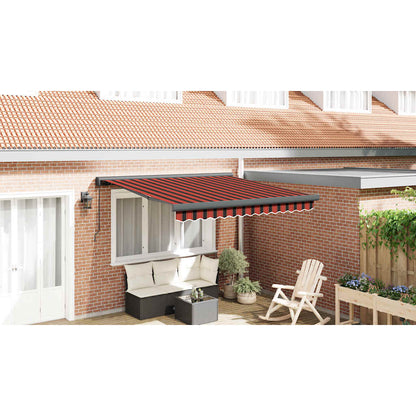 Markise Einziehbar Orange und Braun 3,5x2,5 m Stoff & Aluminium