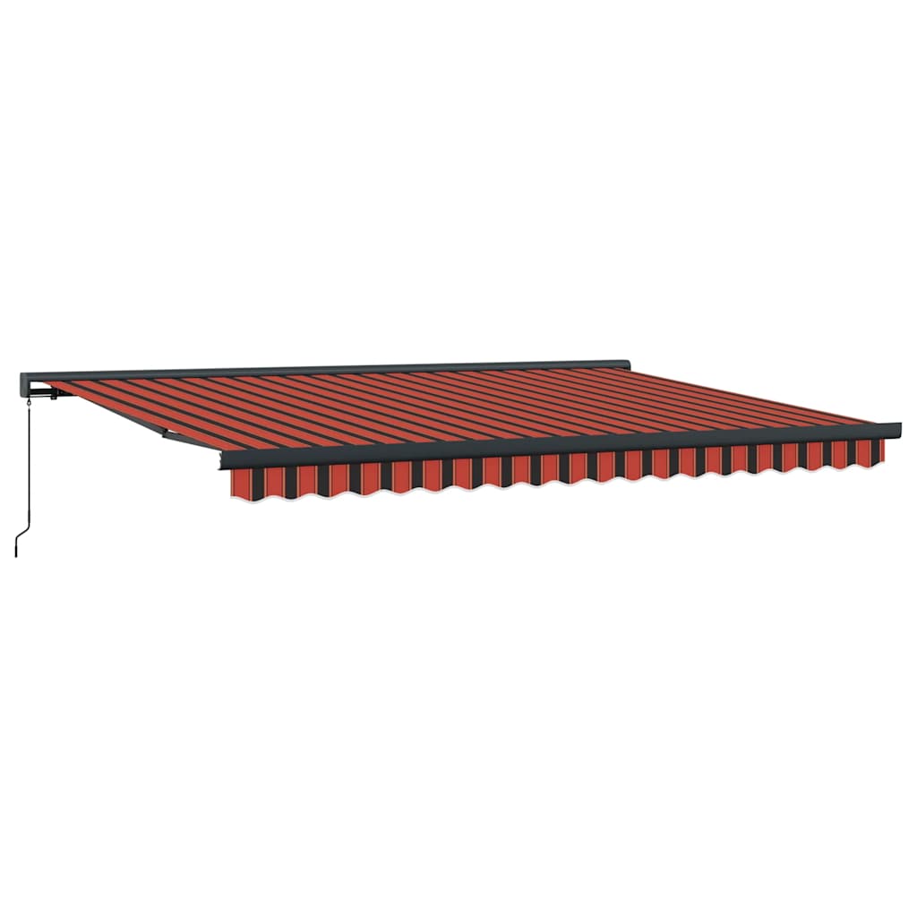 Markise Einziehbar Orange und Braun 4x3 m Stoff und Aluminium