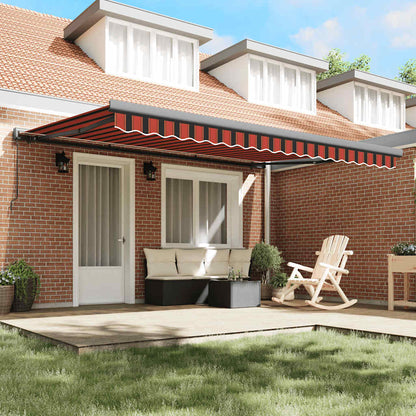 Markise Einziehbar Orange und Braun 4x3 m Stoff und Aluminium