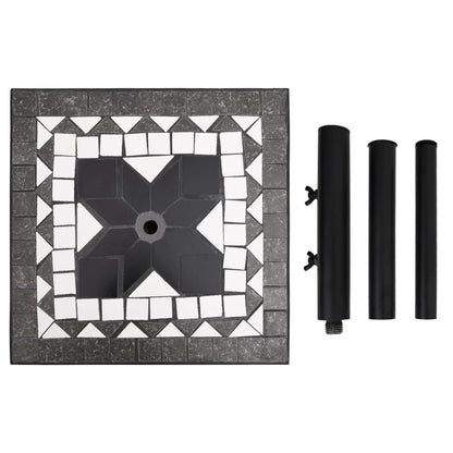 Sonnenschirmständer Schwarz und Weiß Quadratisch 12 kg