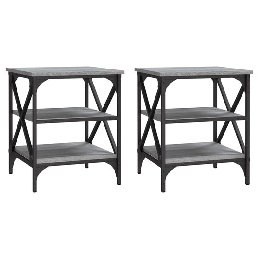 Beistelltische 2 Stk. Grau Sonoma 40x42x50 cm Holzwerkstoff