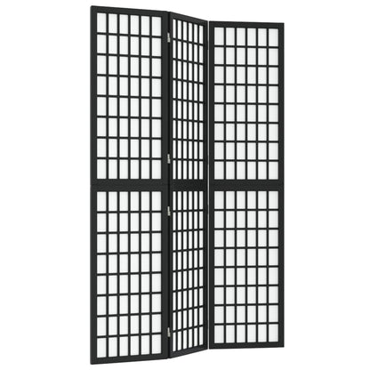 3-tlg. Paravent Japanischer Stil Faltbar 120x170 cm Schwarz
