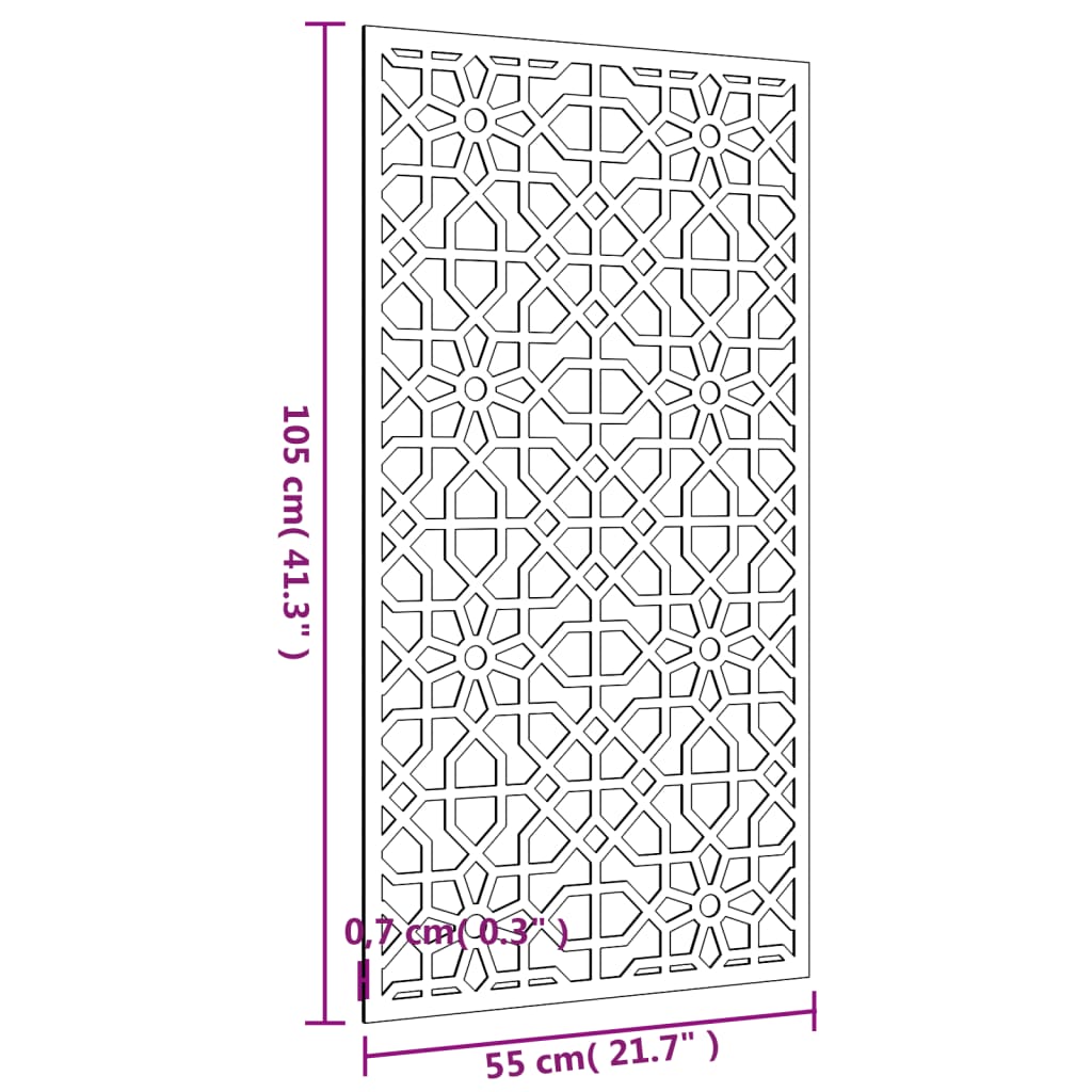 Garten-Wanddeko 105x55 cm Cortenstahl Maurisches Design