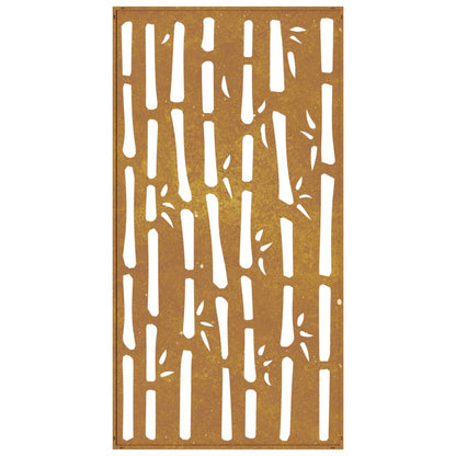 Garten-Wanddeko 105x55 cm Cortenstahl Bambus-Design