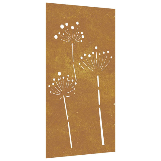 Garten-Wanddeko 105x55 cm Cortenstahl Blumen-Design