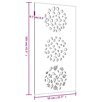 Garten-Wanddeko 105x55 cm Cortenstahl Blatt-Design