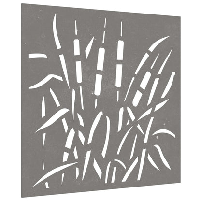 Garten-Wanddeko 55x55 cm Cortenstahl Gras-Design