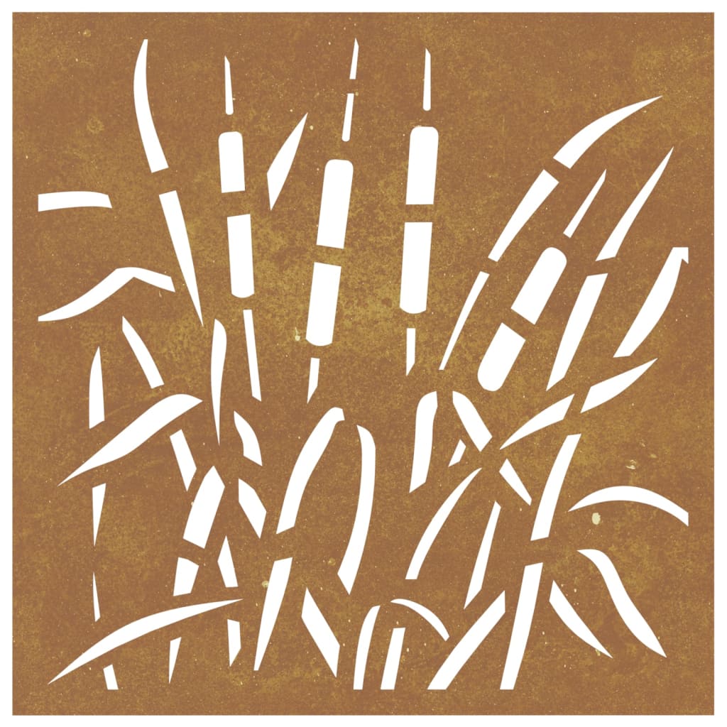 Garten-Wanddeko 55x55 cm Cortenstahl Gras-Design