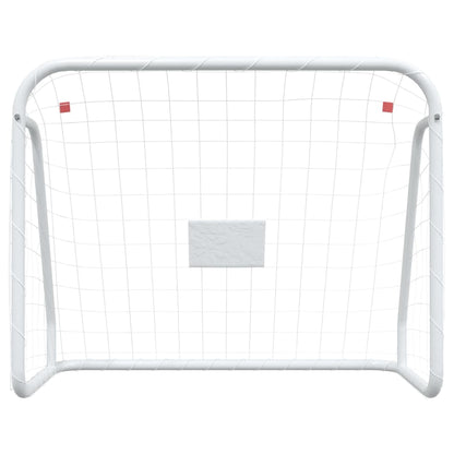 Fußballtor mit Netz Weiß 125x96x60 cm Stahl & Polyester