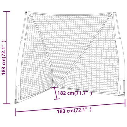 Baseball-Netz Tragbar Orange Schwarz 183x182x183 cm Stahl