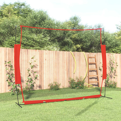 Baseball-Netz Tragbar Rot Schwarz 369x107x271cm Stahl Polyester