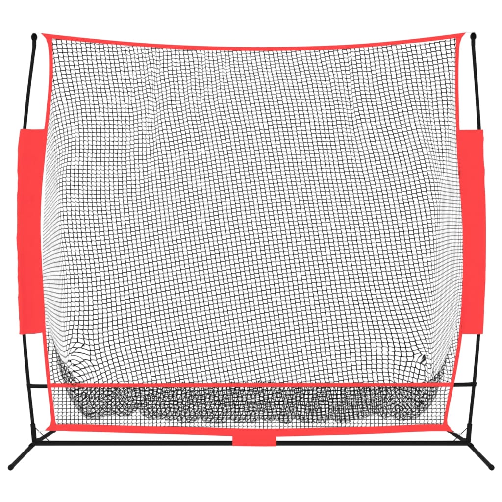 Baseball-Netz Tragbar Schwarz und Rot 215x107x216 cm Polyester