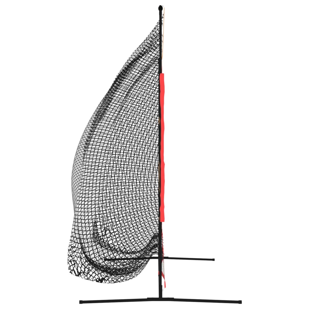 Baseball-Netz Tragbar Schwarz und Rot 215x107x216 cm Polyester