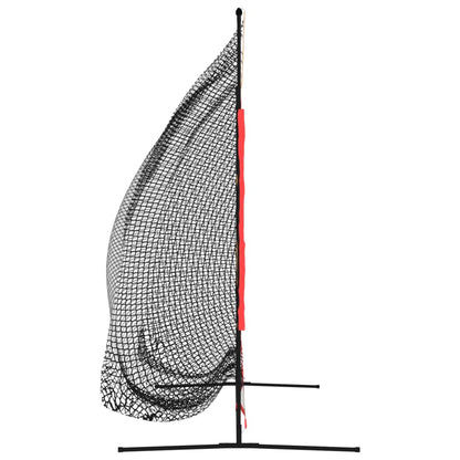 Baseball-Netz Tragbar Schwarz und Rot 215x107x216 cm Polyester