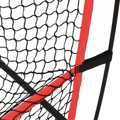 Baseball-Netz Tragbar Schwarz und Rot 215x107x216 cm Polyester
