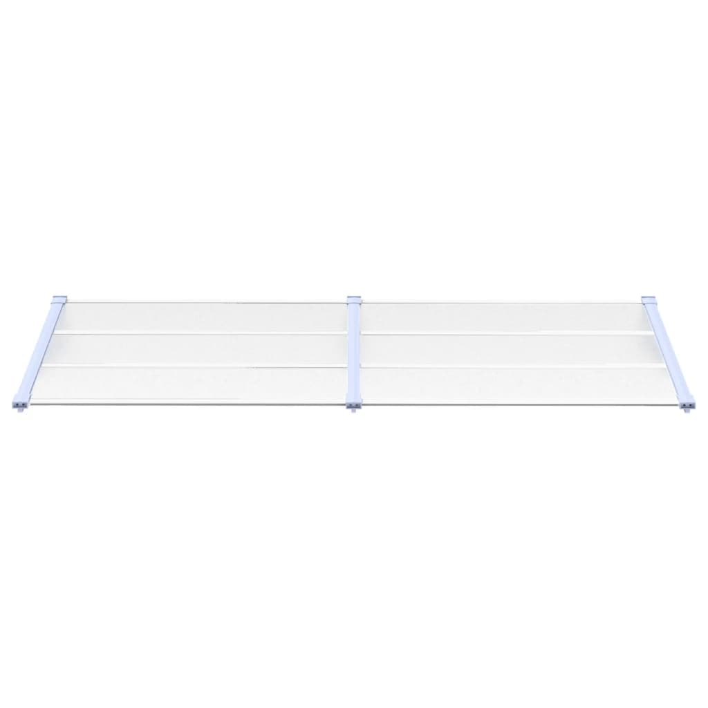 Türvordach Grau und Transparent 239x90 cm Polycarbonat