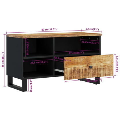 TV-Schrank 80x33x46 cm Massivholz Mango & Holzwerkstoff