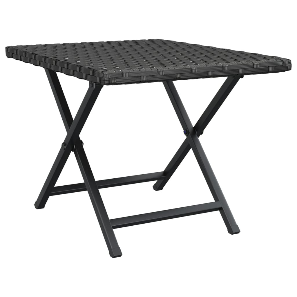 Foldebord Sort 45x35x32 cm Poly Rattan
