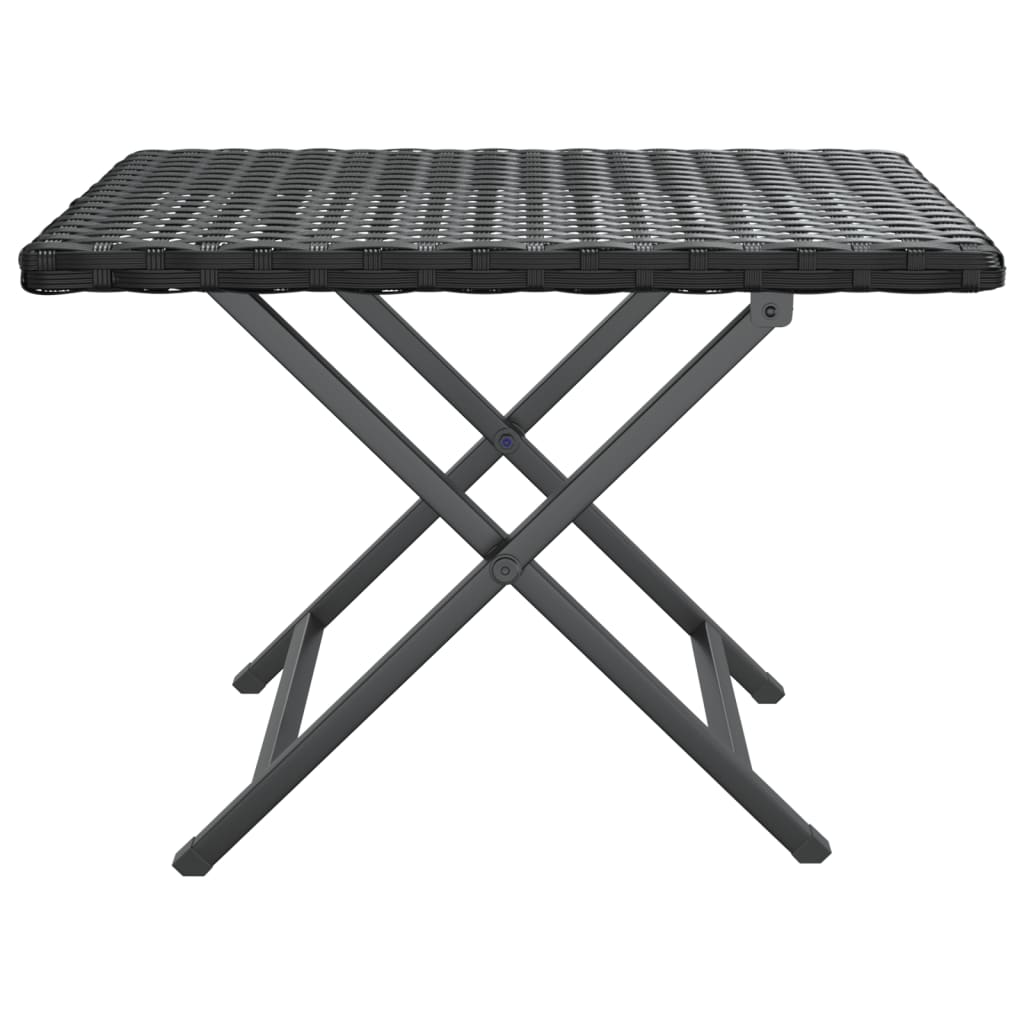 Foldebord Sort 45x35x32 cm Poly Rattan