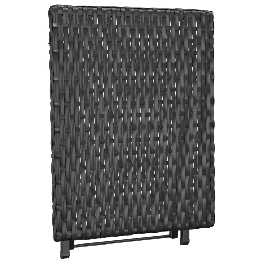 Foldebord Sort 45x35x32 cm Poly Rattan