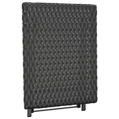 Foldebord Sort 45x35x32 cm Poly Rattan