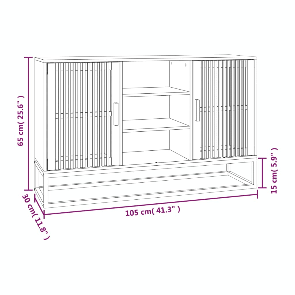 Skænk Hvid 105x30x65 cm Træ Materiale