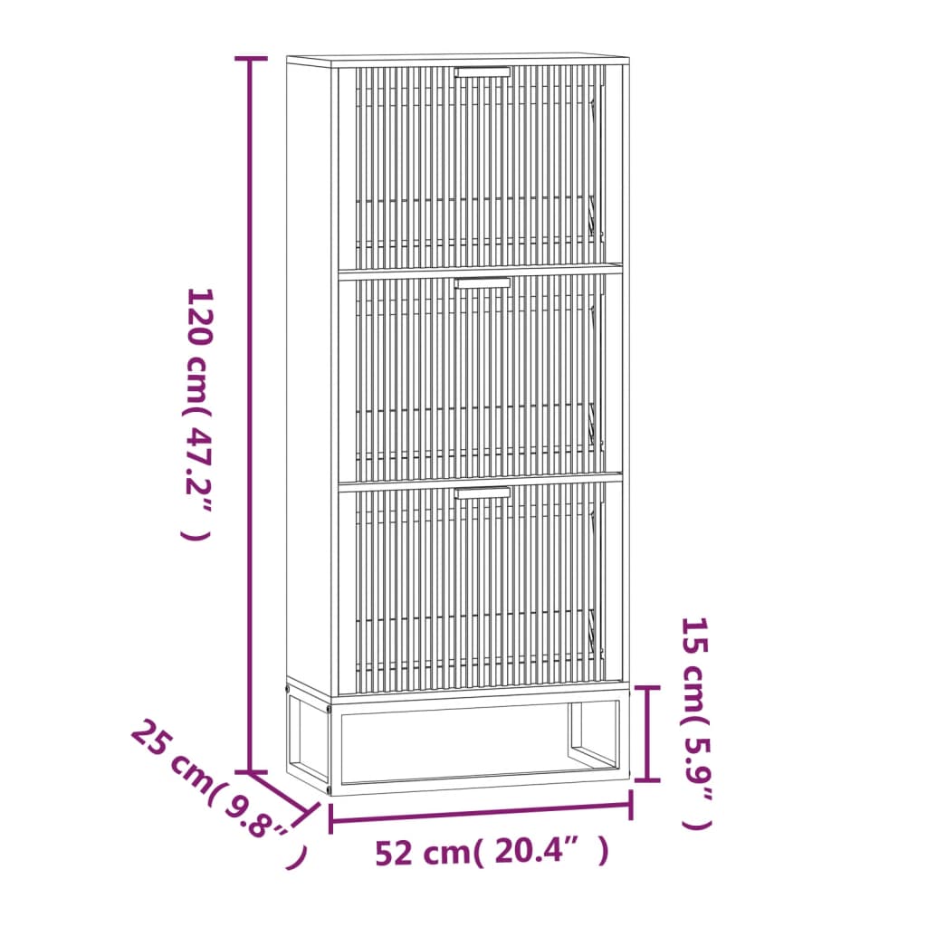 Skoskab Hvid 52x25x120 cm Træ Materiale