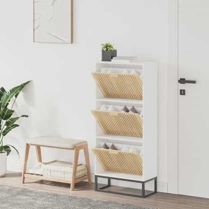 Skoskab Hvid 52x25x120 cm Træ Materiale