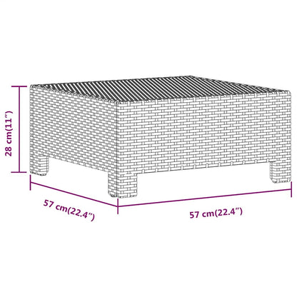 Garten-Fußstütze mit Kissen Grau Poly Rattan
