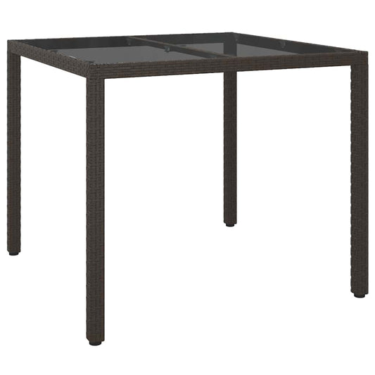 Garten-Eßtisch Braun 90 x 90 x 75 cm Poly Rattan