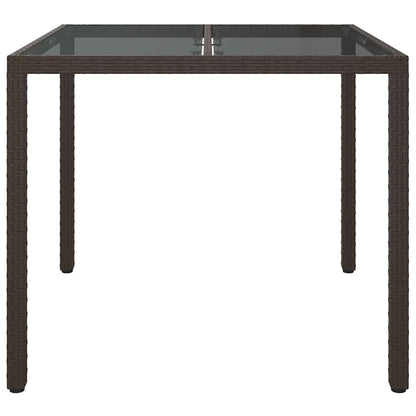 Garten-Eßtisch Braun 90 x 90 x 75 cm Poly Rattan