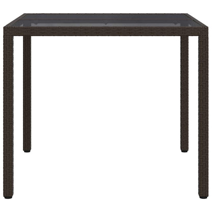 Garten-Eßtisch Braun 90 x 90 x 75 cm Poly Rattan