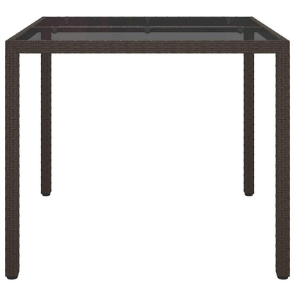 Garten-Eßtisch Braun 90 x 90 x 75 cm Poly Rattan