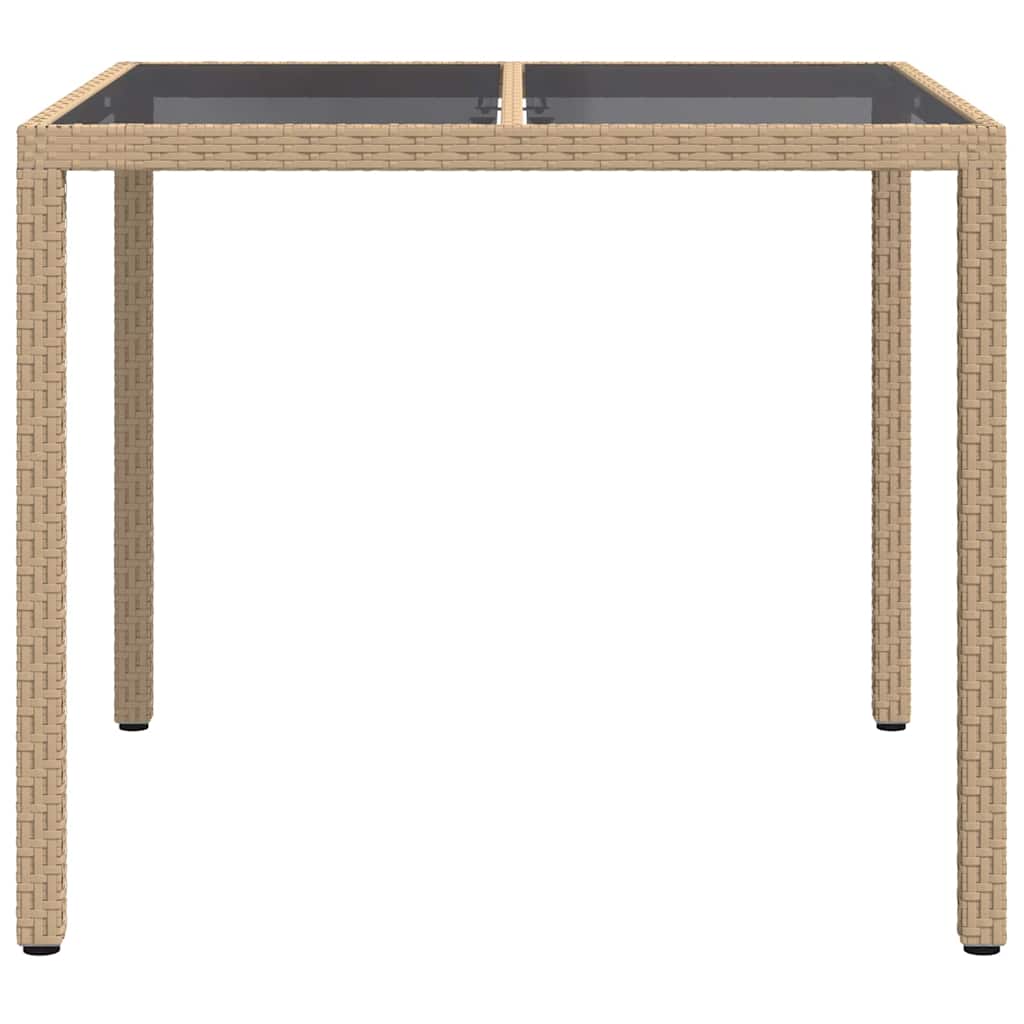 Garten-Eßtisch Beige 90 x 90 x 75 cm Poly Rattan