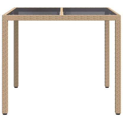 Garten-Eßtisch Beige 90 x 90 x 75 cm Poly Rattan