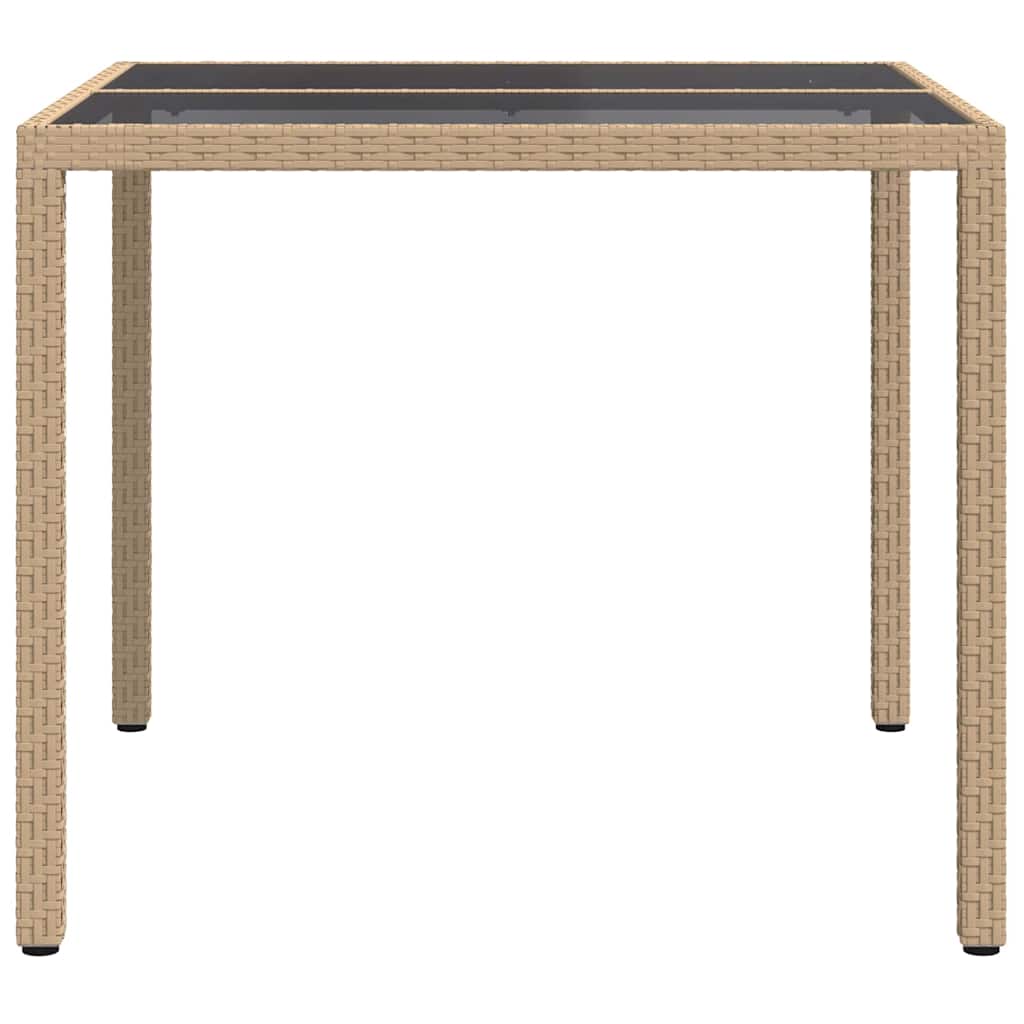 Garten-Eßtisch Beige 90 x 90 x 75 cm Poly Rattan