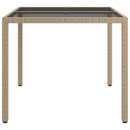 Garten-Eßtisch Beige 90 x 90 x 75 cm Poly Rattan